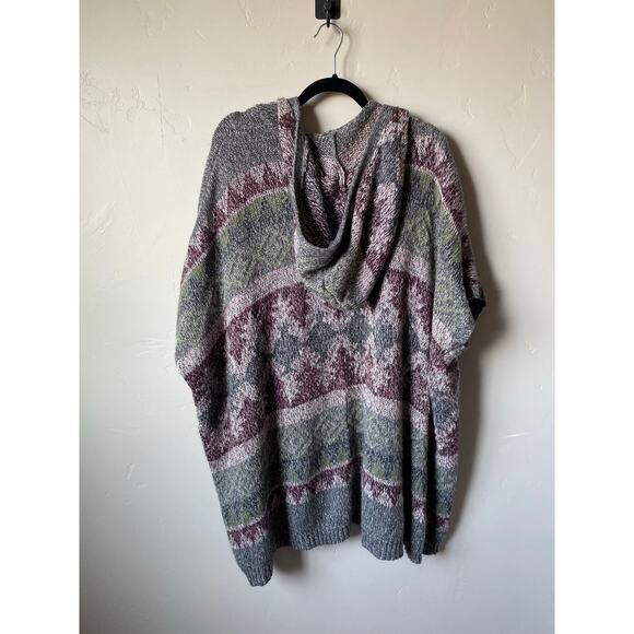 Tokyo Darling Oversized Hooded Long Slouchy Short Sleeved Open Cardigan- Sz M/L - Picture 6 of 9
